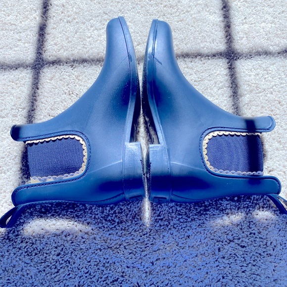 Jack Rogers Rain Boots Navy Blue and Gold - Picture 1 of 5